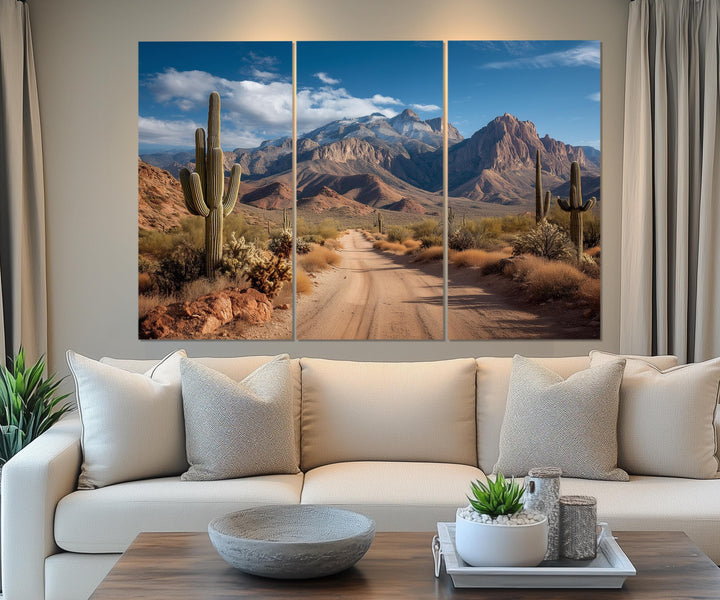 Set of 5 Multi Panel Southwestern Desert Landscape Wall Art