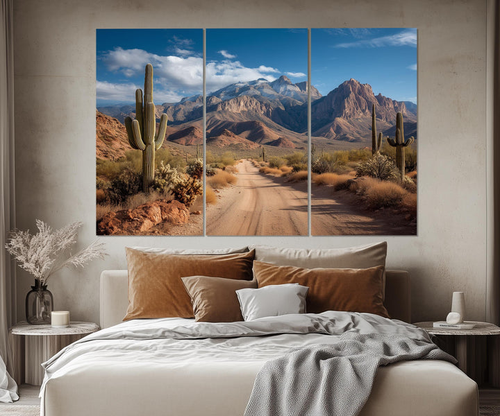 Set of 5 Multi Panel Southwestern Desert Landscape Wall Art