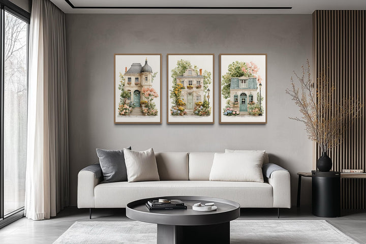 Shabby Chic Floral French Cottage Wall Art Set of 3