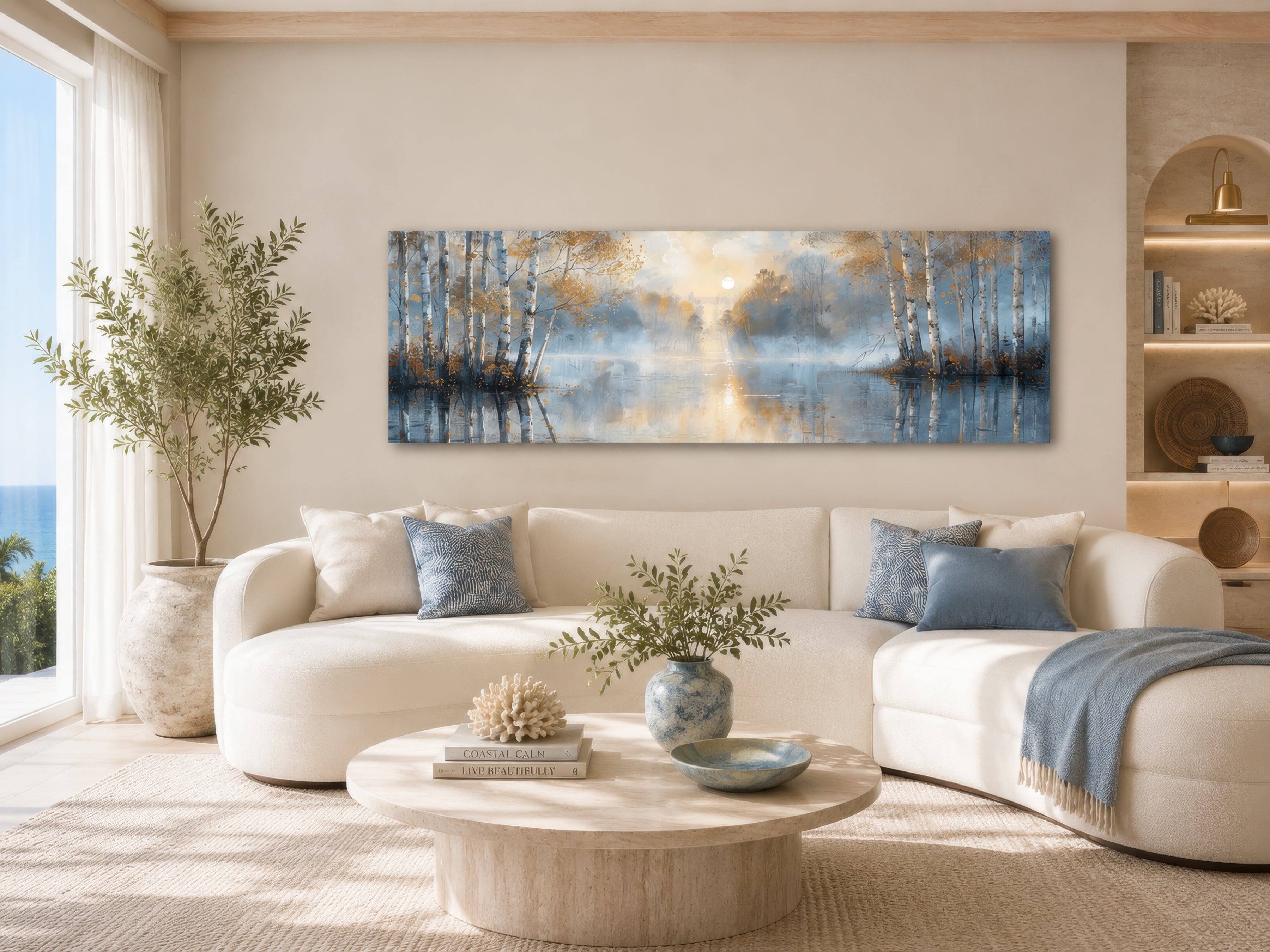 Silver Birch Forest Wall Art | Horizontal Nature Canvas – Wall