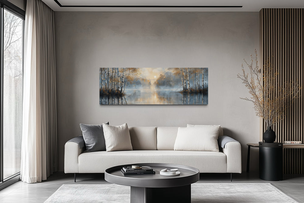 Silver Birch Trees Forest Long Narrow Horizontal Wall Art