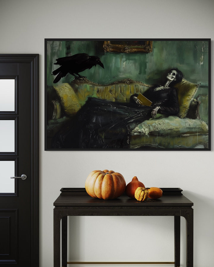 Skeleton Decadent Young Woman After The Dance Gothic Halloween Wall Art