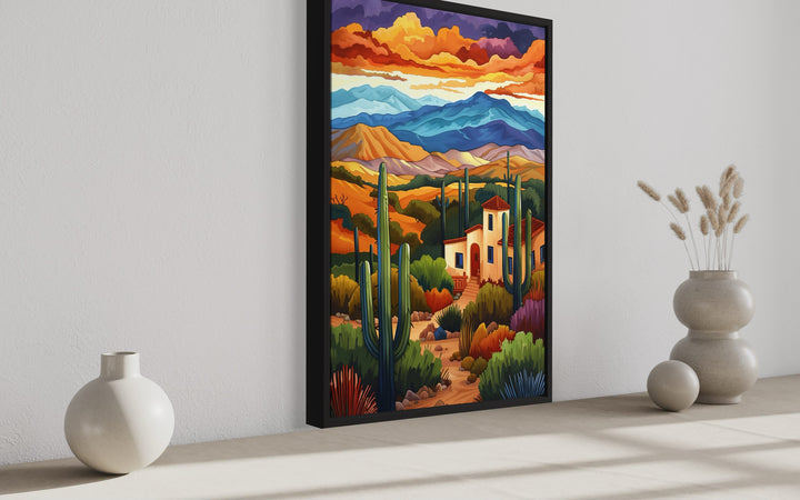 Southwestern Desert Landscape Colorful Canvas Wall Art