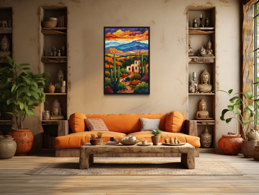 Southwestern Desert Landscape Colorful Canvas Wall Art