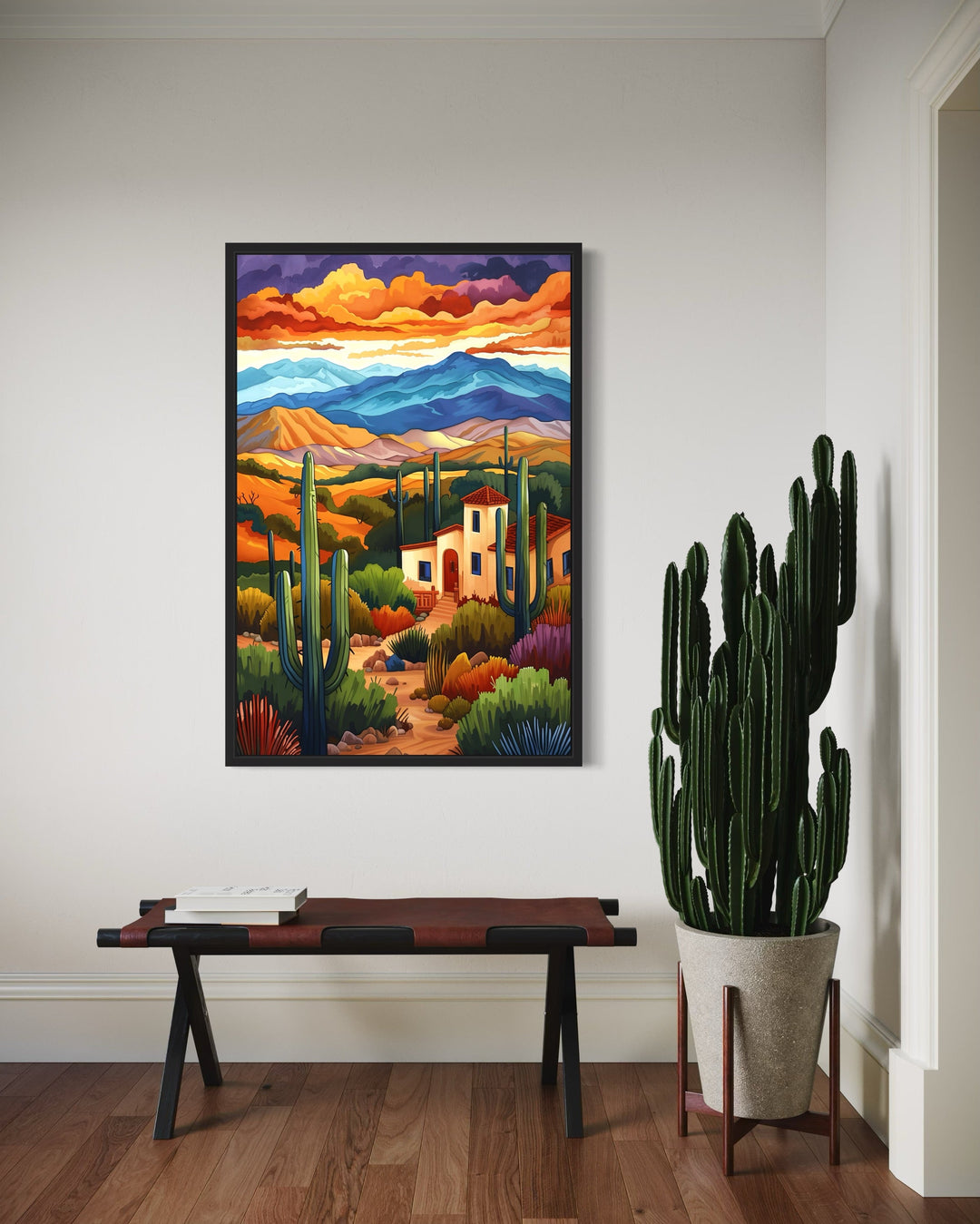 Southwestern Desert Landscape Colorful Canvas Wall Art