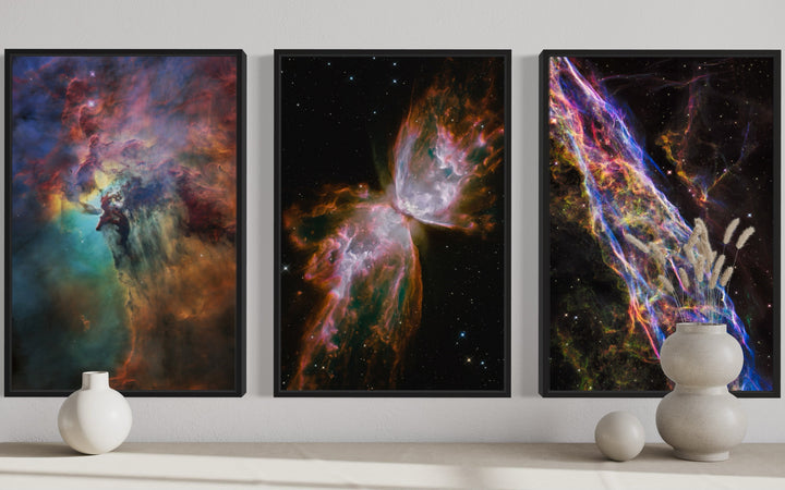 Space Nebula - Galaxy Wall Art Set of 3 Hubble Telescope Photographs