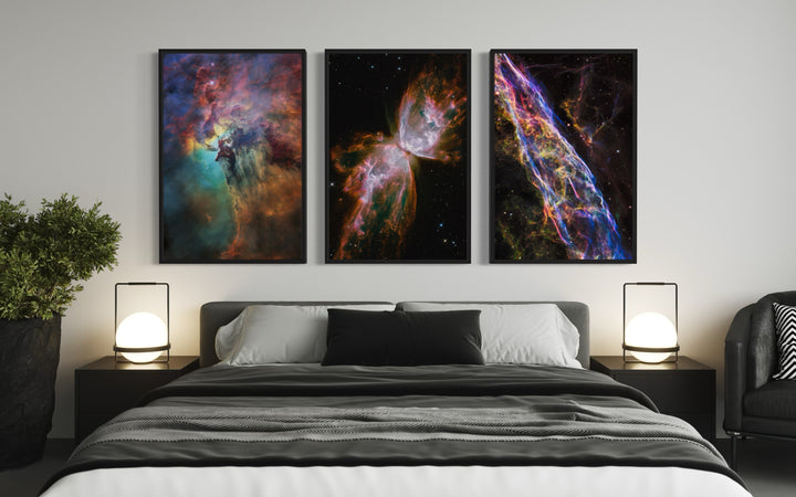 Space Nebula - Galaxy Wall Art Set of 3 Hubble Telescope Photographs