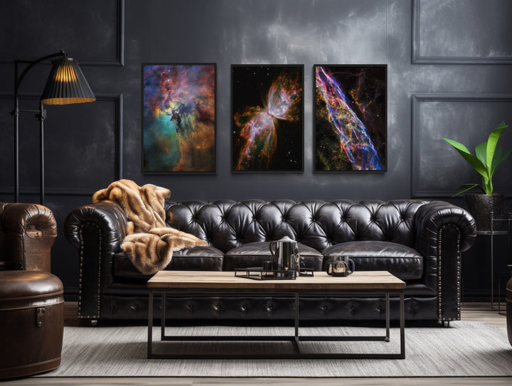 Space Nebula - Galaxy Wall Art Set of 3 Hubble Telescope Photographs