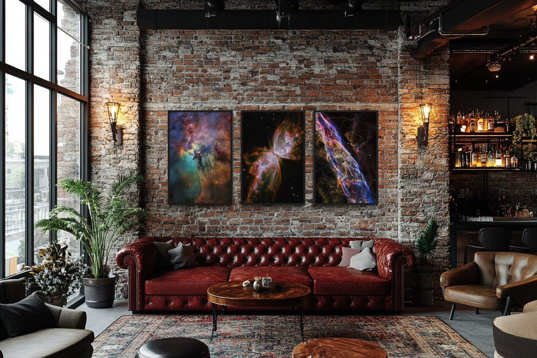 Space Nebula - Galaxy Wall Art Set of 3 Hubble Telescope Photographs