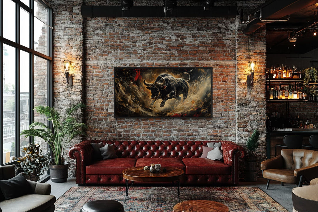 Spanish Fighting Bull -Toro Bravo Corrida Framed Canvas Wall Art