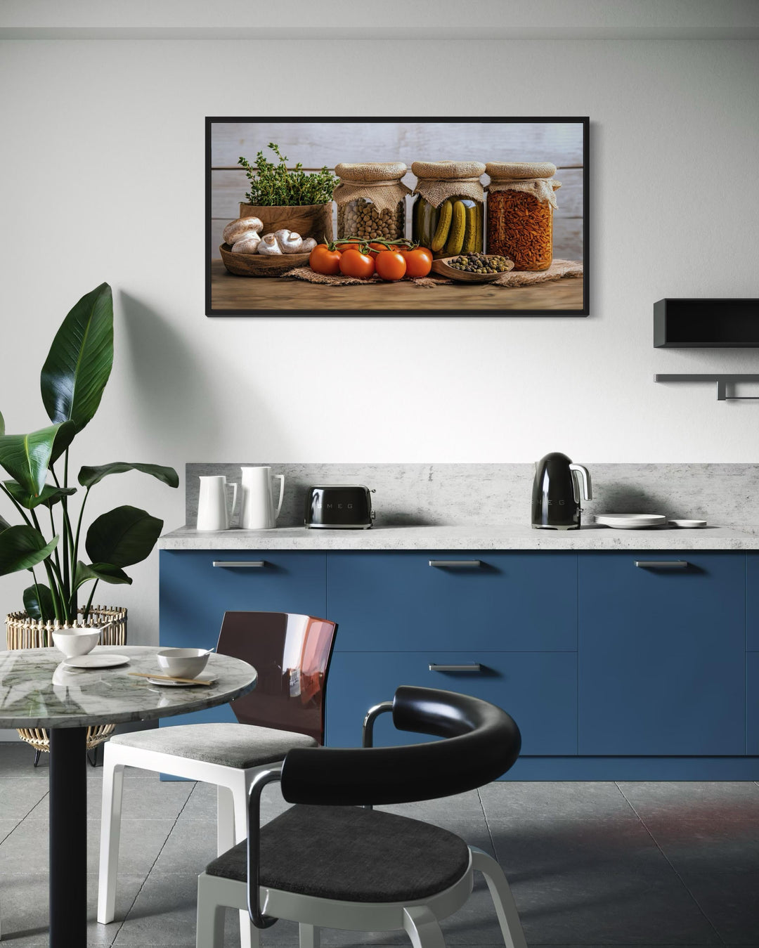 Spices And Pickles Framed Canvas Wall Art For Kitchen