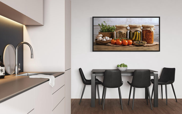 Spices And Pickles Framed Canvas Wall Art For Kitchen