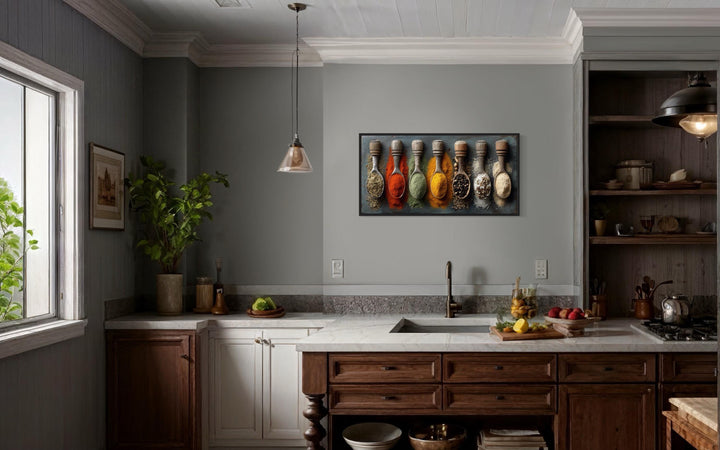 Spices and Herbs In Spoons Kitchen Wall Art