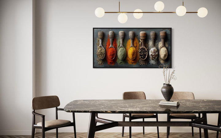 Spices and Herbs In Spoons Kitchen Wall Art