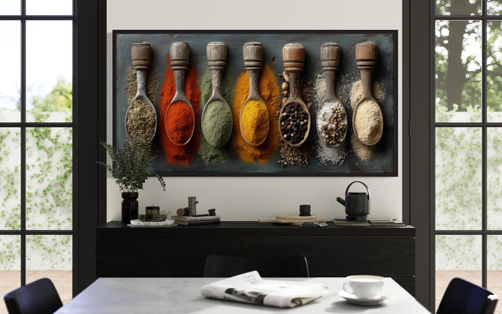 Spices and Herbs In Spoons Kitchen Wall Art