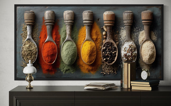 Spices and Herbs In Spoons Kitchen Wall Art