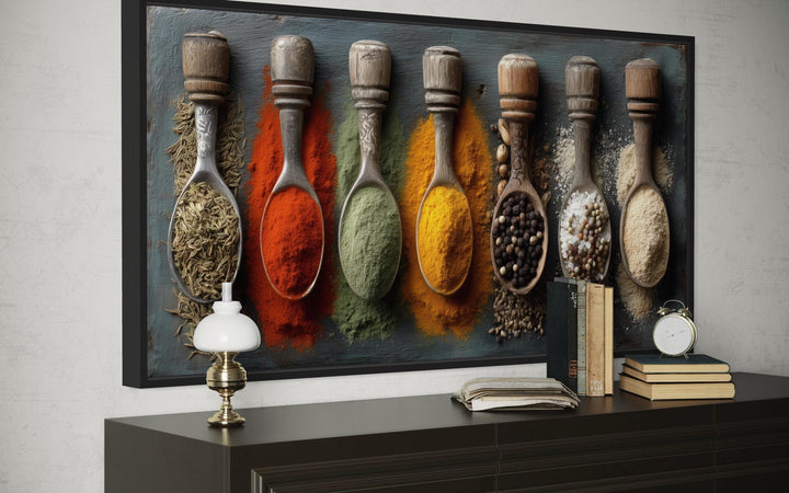 Spices and Herbs In Spoons Kitchen Wall Art