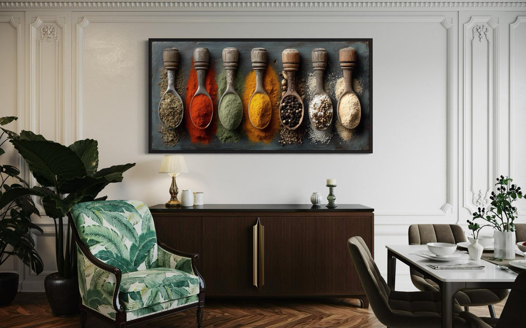 Spices and Herbs In Spoons Kitchen Wall Art