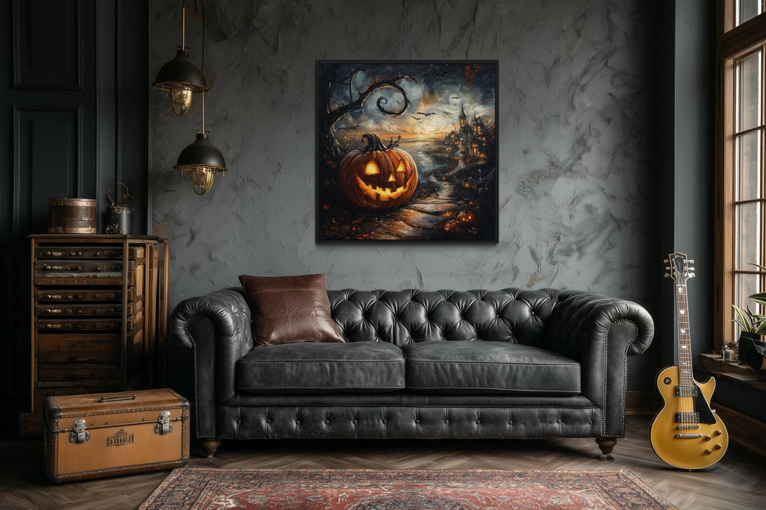 Spooky Jack-O’-Lantern Halloween Pumpkin Wall Art