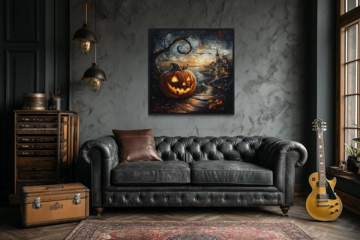 Spooky Jack-O’-Lantern Halloween Pumpkin Wall Art