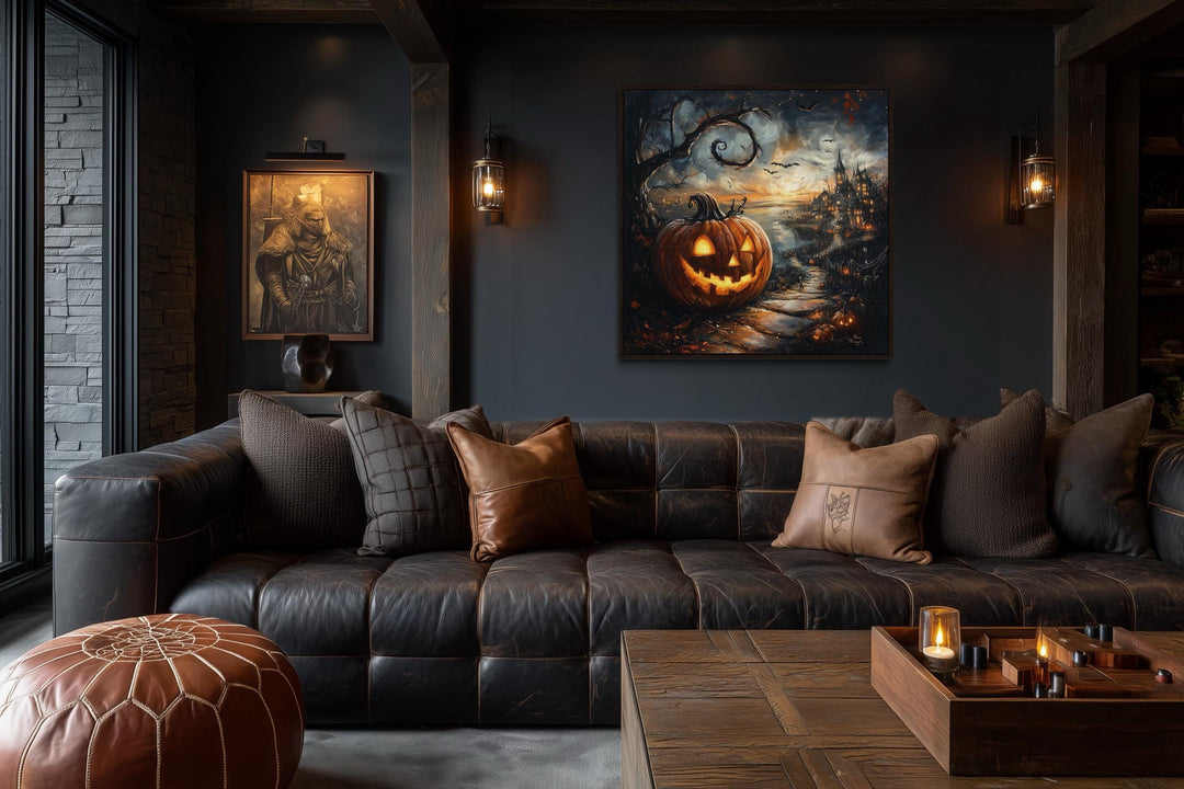 Spooky Jack-O’-Lantern Halloween Pumpkin Wall Art