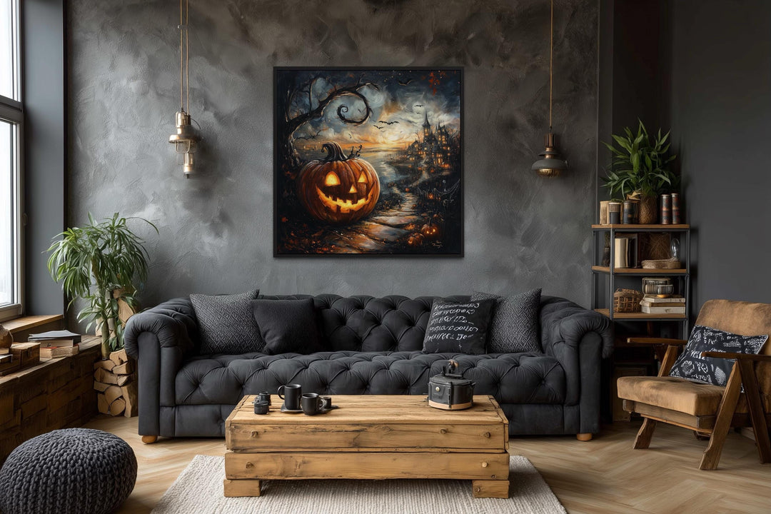 Spooky Jack-O’-Lantern Halloween Pumpkin Wall Art