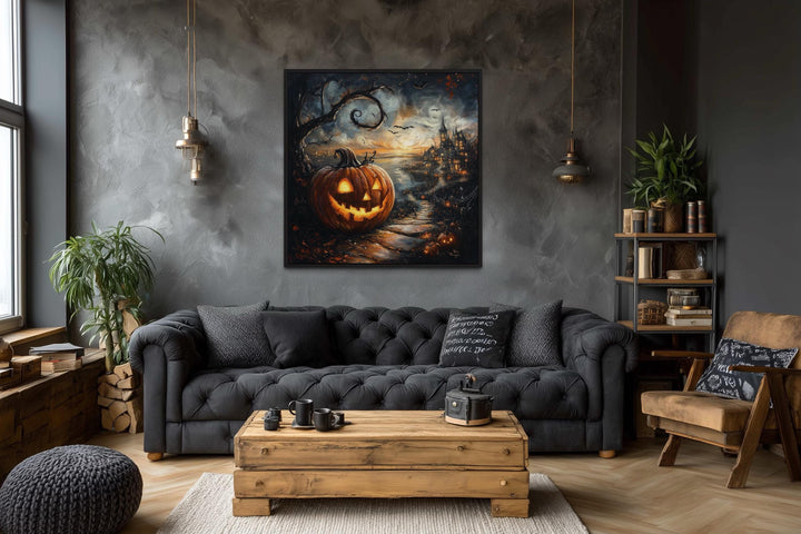 Spooky Jack-O’-Lantern Halloween Pumpkin Wall Art