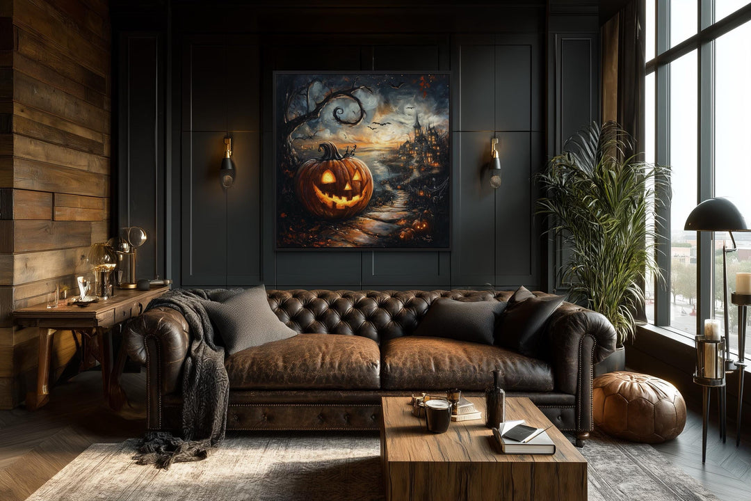 Spooky Jack-O’-Lantern Halloween Pumpkin Wall Art