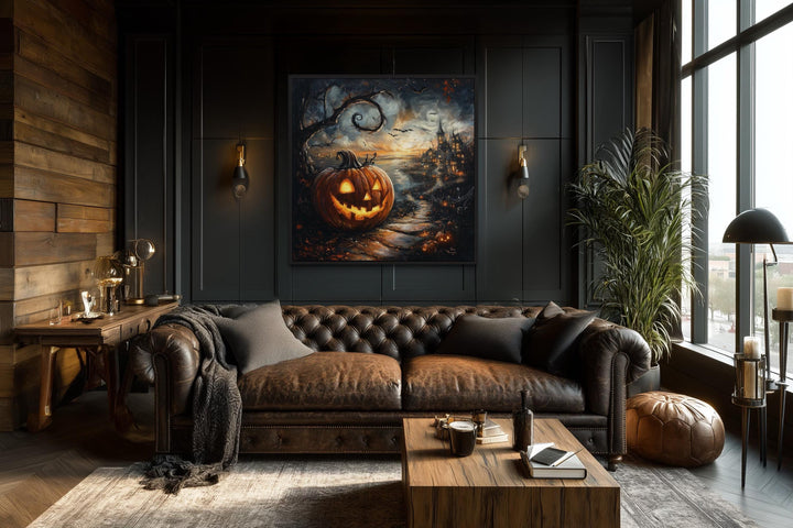 Spooky Jack-O’-Lantern Halloween Pumpkin Wall Art
