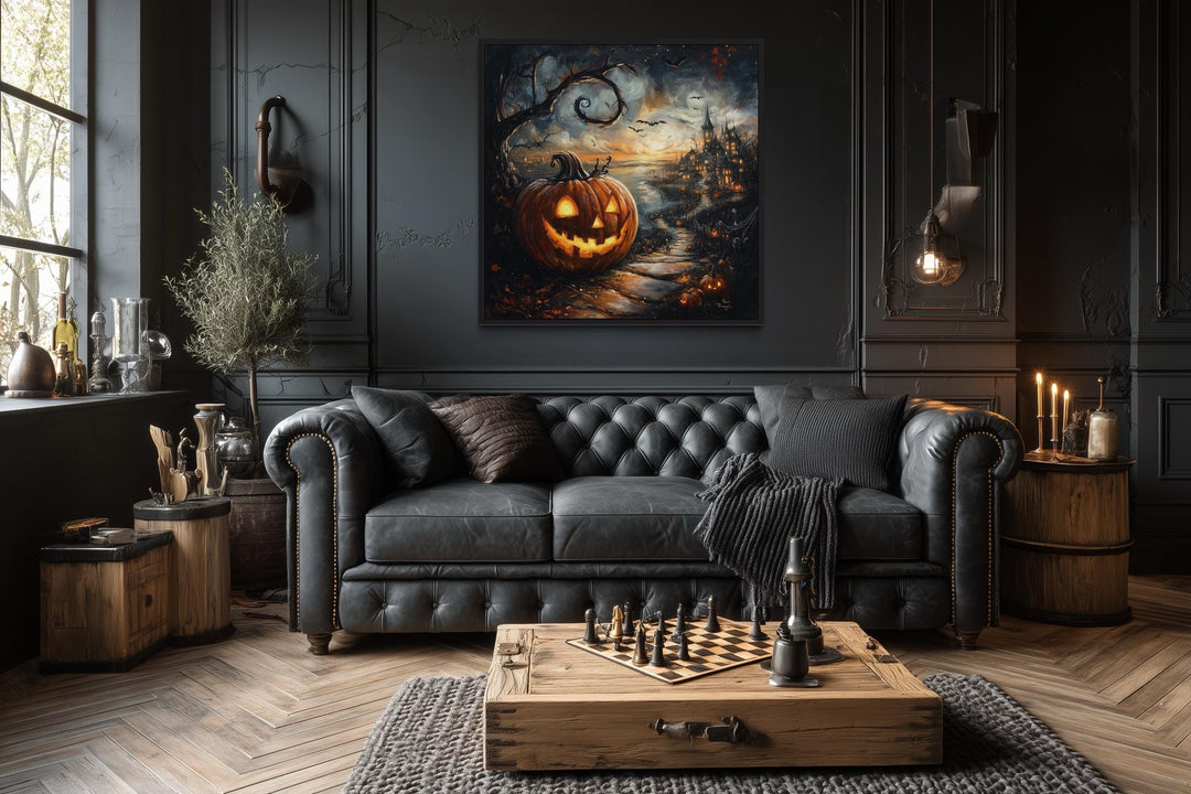 Spooky Jack-O’-Lantern Halloween Pumpkin Wall Art