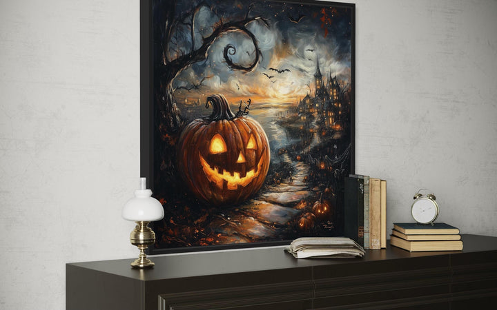 Spooky Jack-O’-Lantern Halloween Pumpkin Wall Art