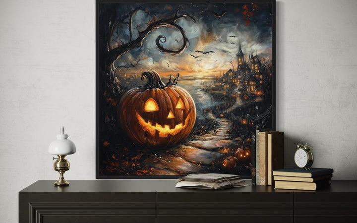 Spooky Jack-O’-Lantern Halloween Pumpkin Wall Art