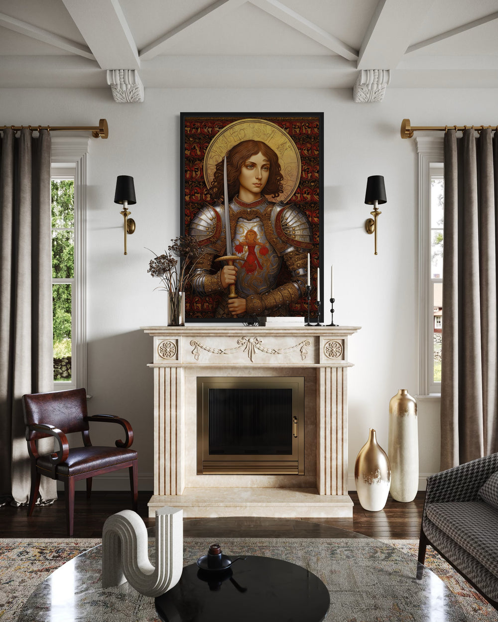 St. Joan Of Arc Framed Canvas Wall Art