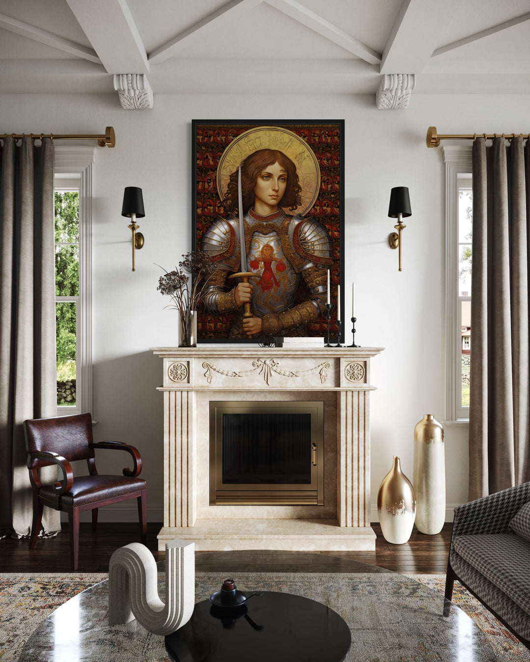 St. Joan Of Arc Framed Canvas Wall Art
