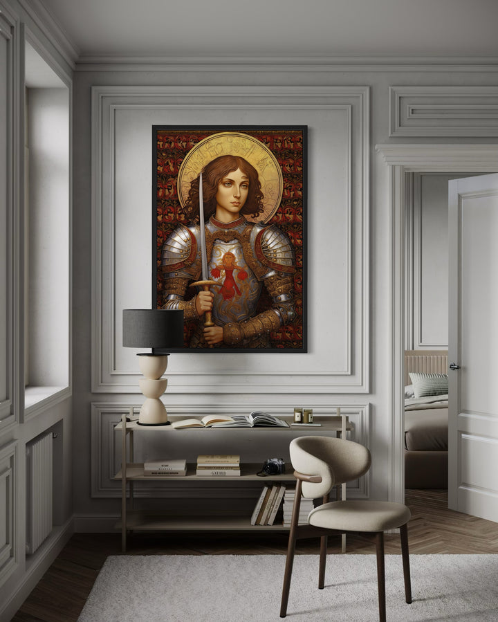 St. Joan Of Arc Framed Canvas Wall Art