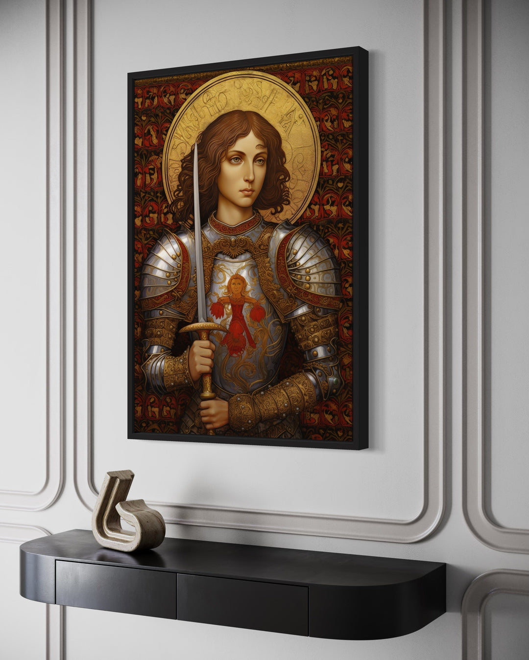 St. Joan Of Arc Framed Canvas Wall Art side view