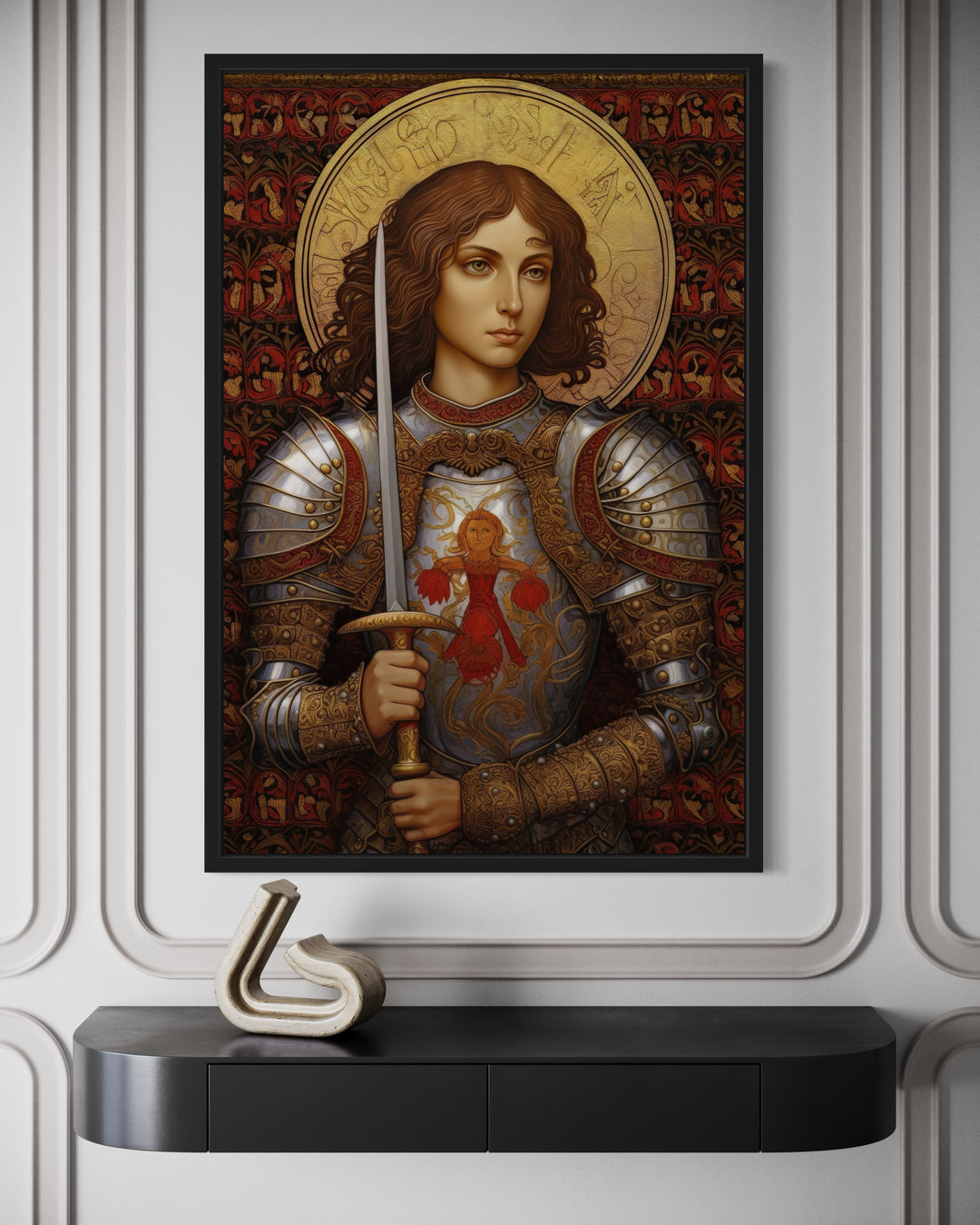 St. Joan Of Arc Framed Canvas Wall Art
