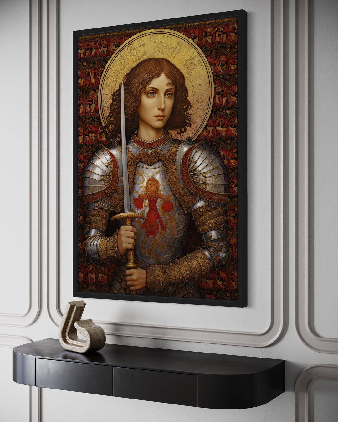 St. Joan Of Arc Framed Canvas Wall Art