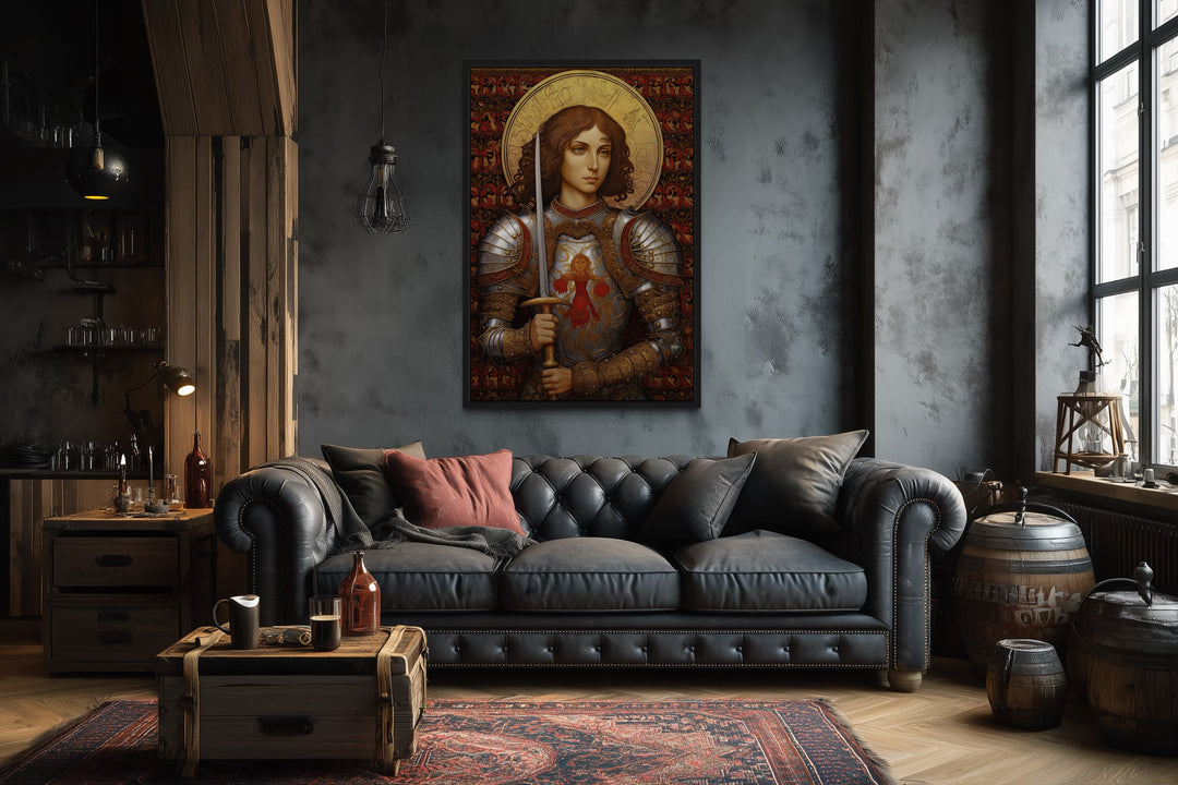 St. Joan Of Arc Framed Canvas Wall Art