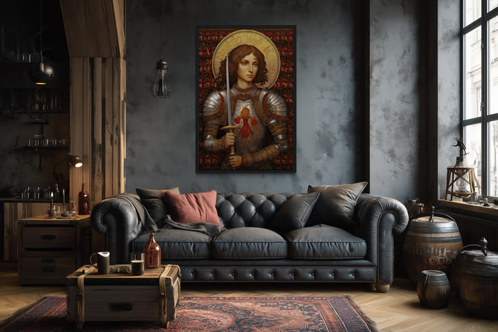 St. Joan Of Arc Framed Canvas Wall Art