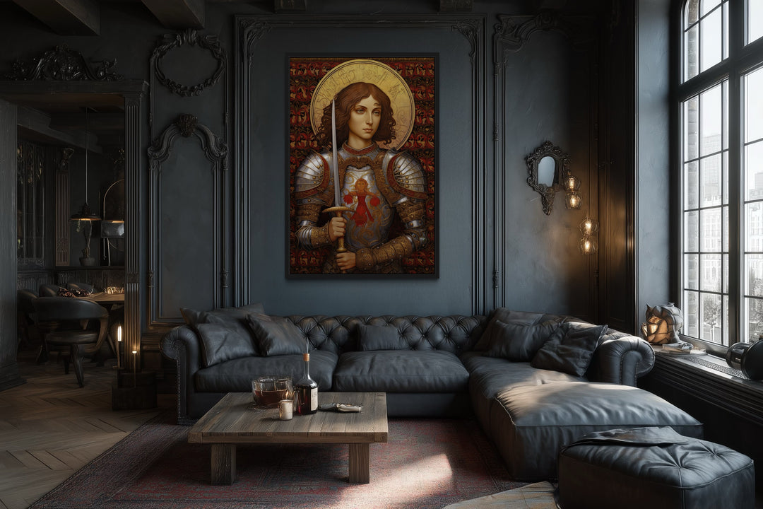 St. Joan Of Arc Framed Canvas Wall Art