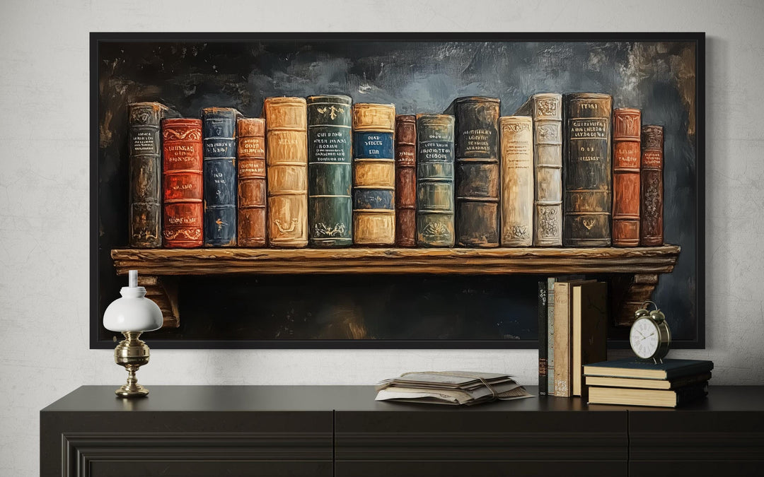 Stack of Vintage Books Wall Art For Library