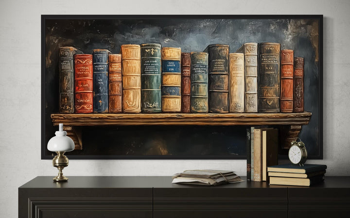 Stack of Vintage Books Wall Art For Library