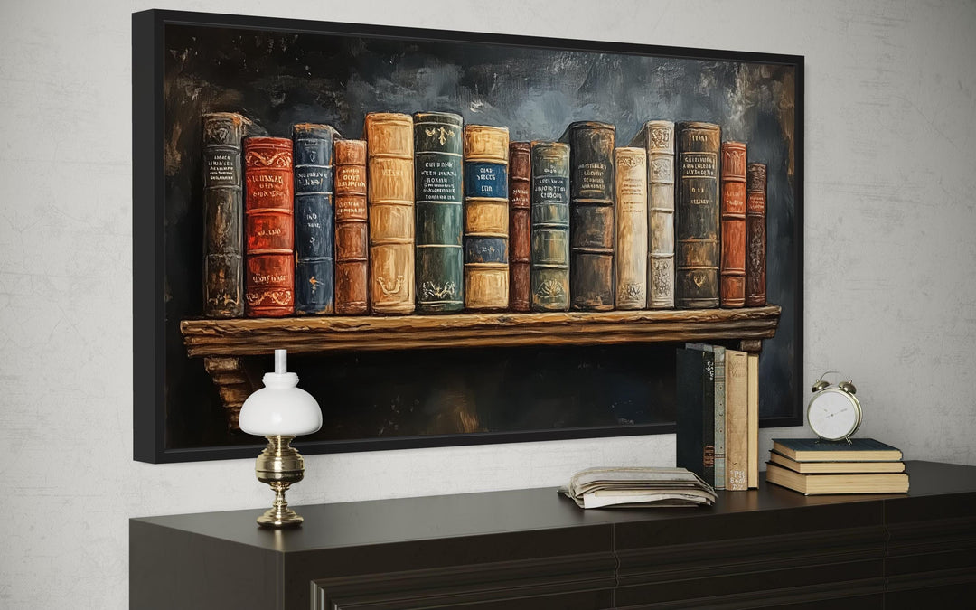 Stack of Vintage Books Wall Art For Library