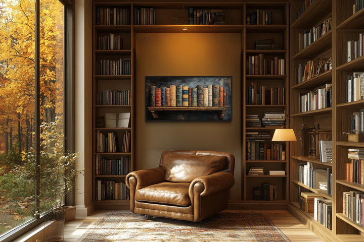 Stack of Vintage Books Wall Art For Library