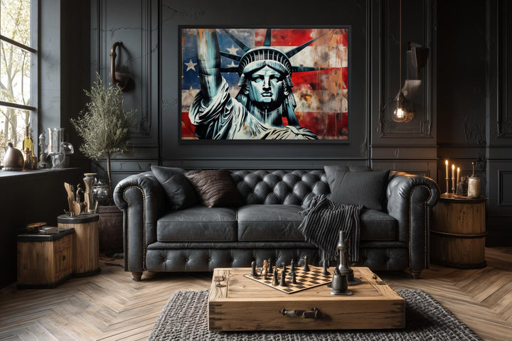 Statue of Liberty Wall Art – American Flag Canvas | Patriotic USA Canvas Print