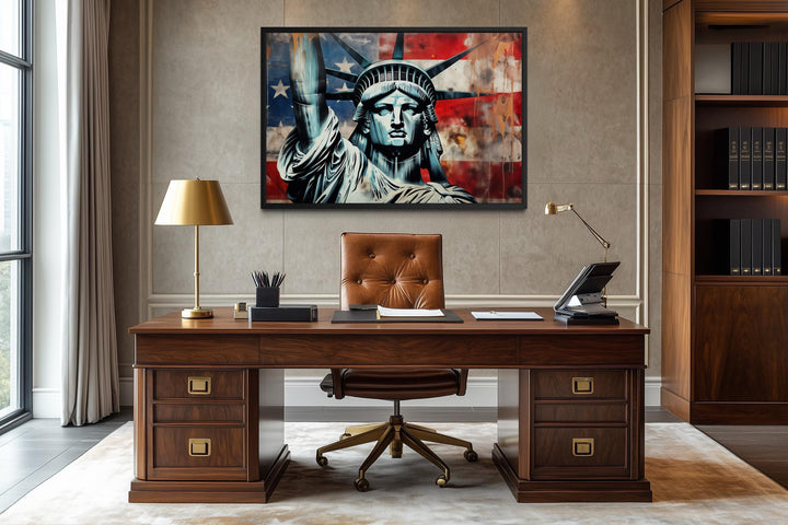 Statue of Liberty Wall Art – American Flag Canvas | Patriotic USA Canvas Print