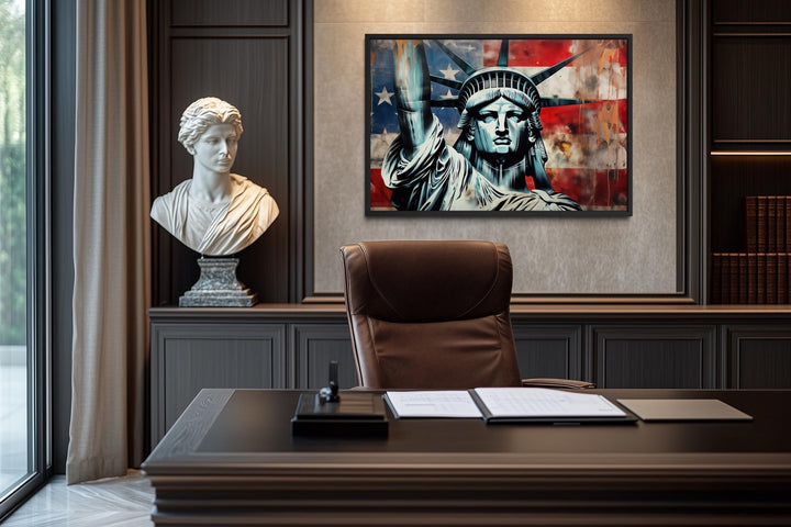 Statue of Liberty Wall Art – American Flag Canvas | Patriotic USA Canvas Print