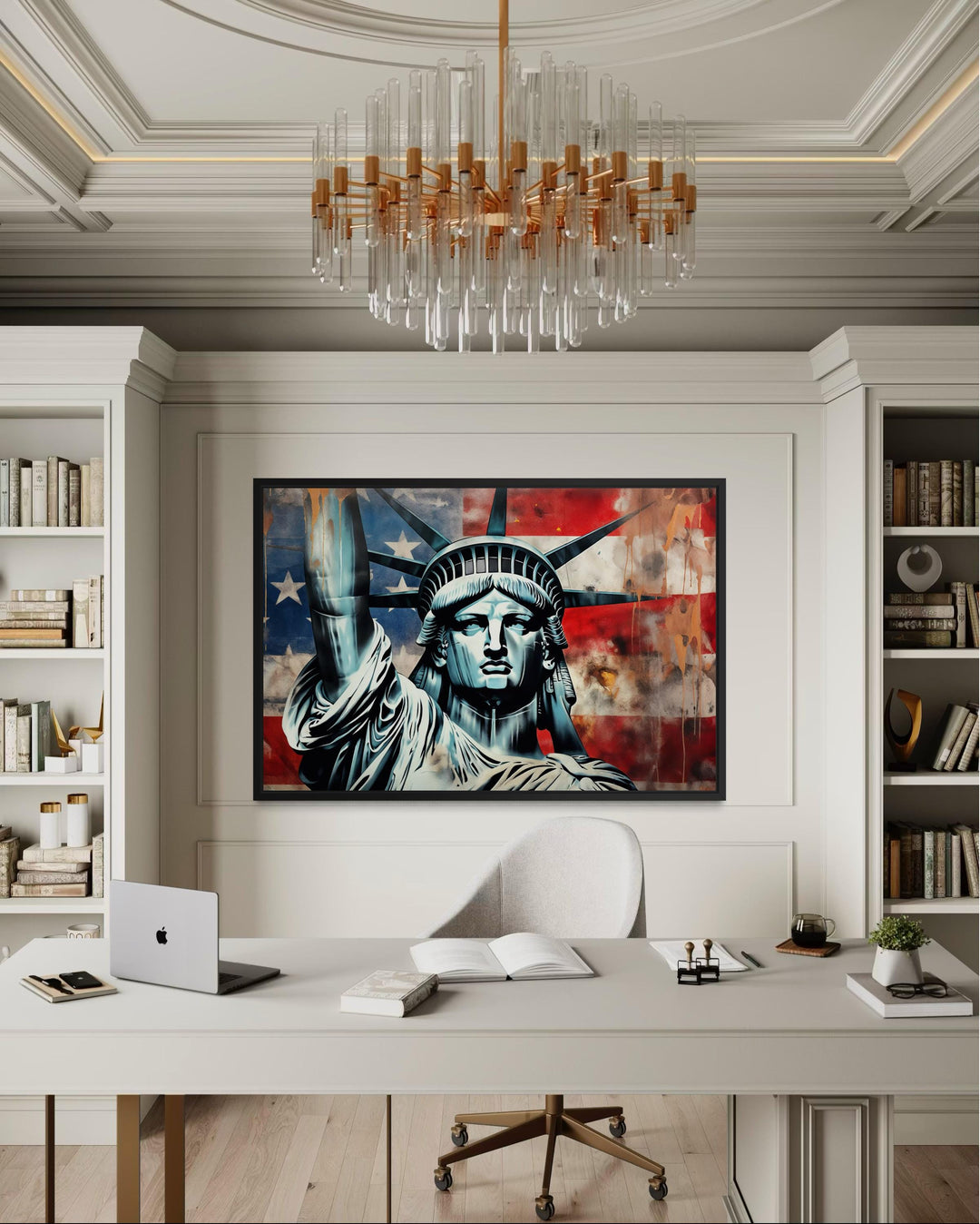 Statue of Liberty Wall Art – American Flag Canvas | Patriotic USA Canvas Print