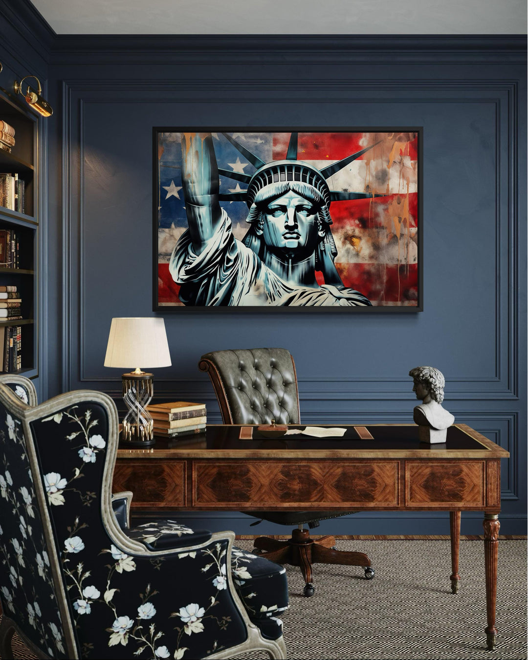 Statue of Liberty Wall Art – American Flag Canvas | Patriotic USA Canvas Print